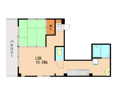 アカデミアワン(1DK/2階)の間取り写真