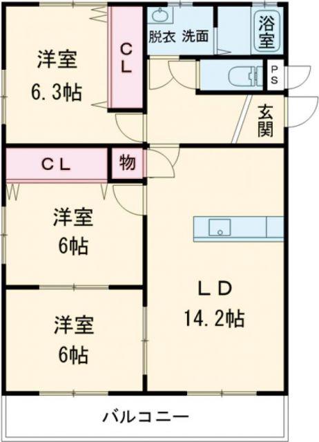 エボルシオン(3LDK/2階)の間取り写真