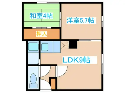 さかきマンション2(2LDK/2階)の間取り写真