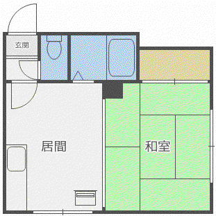 マンションヤムヤム(1DK/1階)の間取り写真