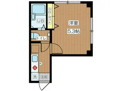 イデアル烏山(1K/2階)の間取り写真