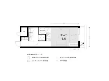 ライオンズマンション麻布(ワンルーム/4階)の間取り写真