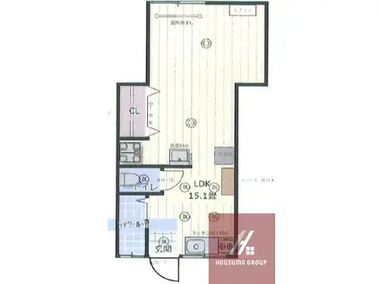 ロイヤルハイツ(ワンルーム/1階)の間取り写真