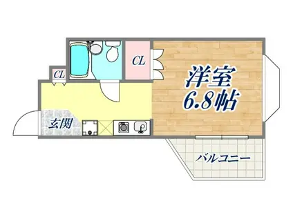 サンクラッソ阪急六甲駅前イースト(1K/4階)の間取り写真