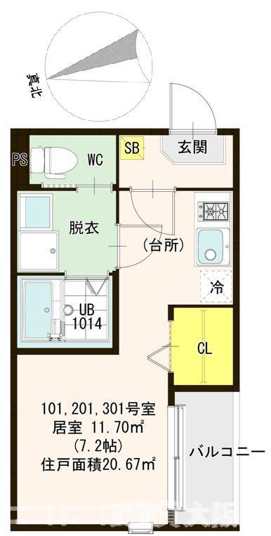 RUHE(ワンルーム/1階)の間取り写真