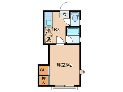 イーストハイツ(ワンルーム/1階)の間取り写真