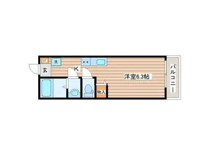 ND郡山(ワンルーム/2階)の間取り写真