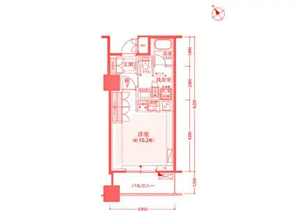 フロール横濱関内(ワンルーム/4階)の間取り写真