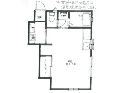 エミネント北沢(ワンルーム/1階)の間取り写真