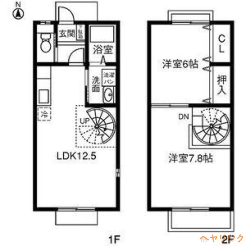ファミーユ21 A・B棟(2LDK/1階)の間取り写真