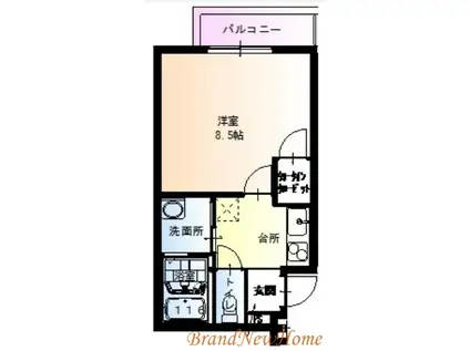 フジパレス百舌鳥赤畑町II番館(1K/2階)の間取り写真