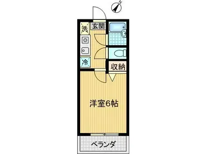 コスモライト(1K/2階)の間取り写真
