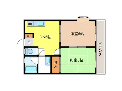 レジデンスYAMAKICHI I(2DK/3階)の間取り写真