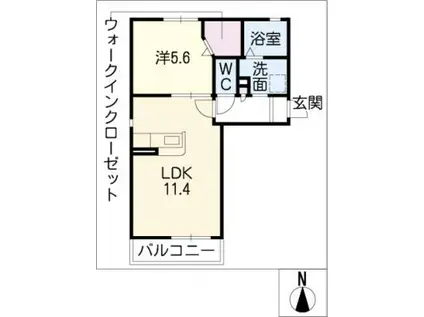 セ・ミュー(1LDK/1階)の間取り写真