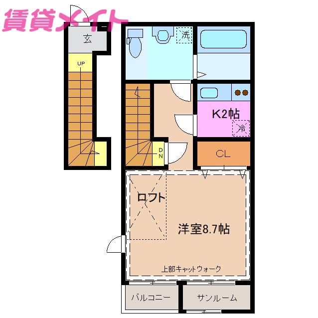LA DOUCE CHALEUR(1K/2階)の間取り写真
