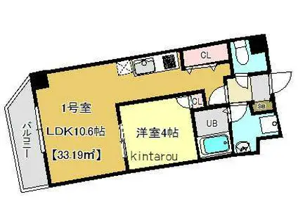 MID SQUARE(1LDK/4階)の間取り写真