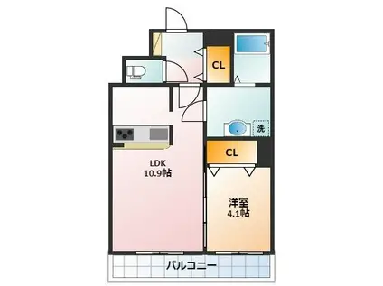 ファインII(1LDK/2階)の間取り写真