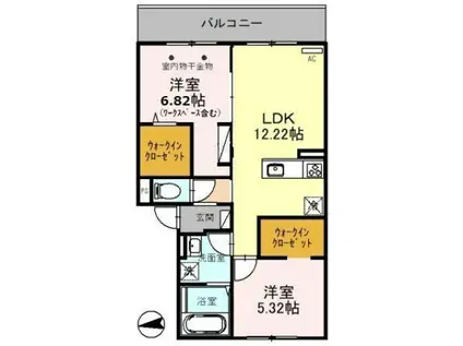 ビエント(2LDK/2階)の間取り写真