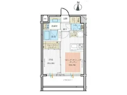 シティインデックス秋葉原(1LDK/8階)の間取り写真