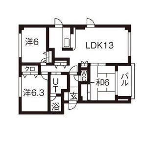 ノースアヴェニュー(3LDK/2階)の間取り写真
