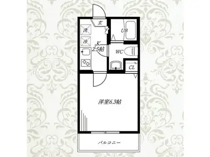 レイディアンス寺前(1K/3階)の間取り写真