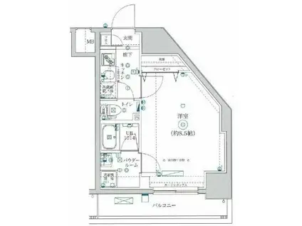 MAXIV CROS竹ノ塚(1K/3階)の間取り写真