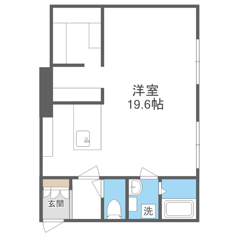 ピオネロ月寒(1LDK/2階)の間取り写真