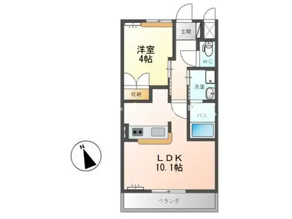 MAISON SOLEIL(1LDK/2階)の間取り写真