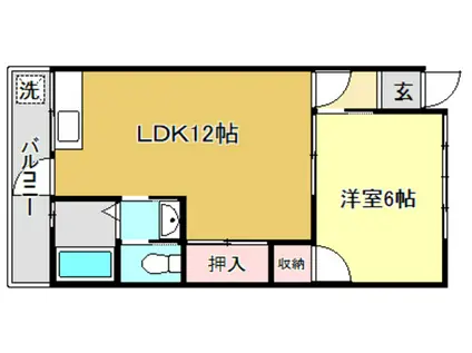 サンパレス(1LDK/3階)の間取り写真