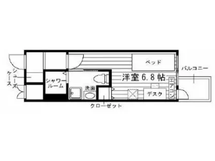 学生会館アルク大和町(ワンルーム/9階)の間取り写真