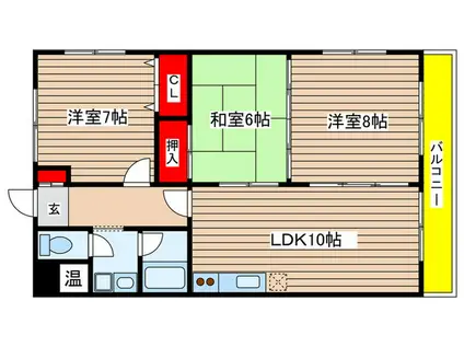 金城園南館(3LDK/3階)の間取り写真