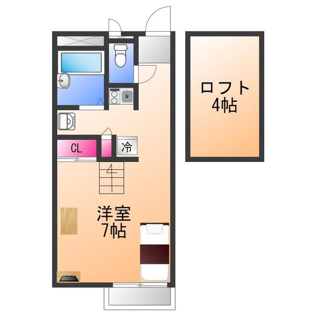 レオパレスロフォス(1K/2階)の間取り写真