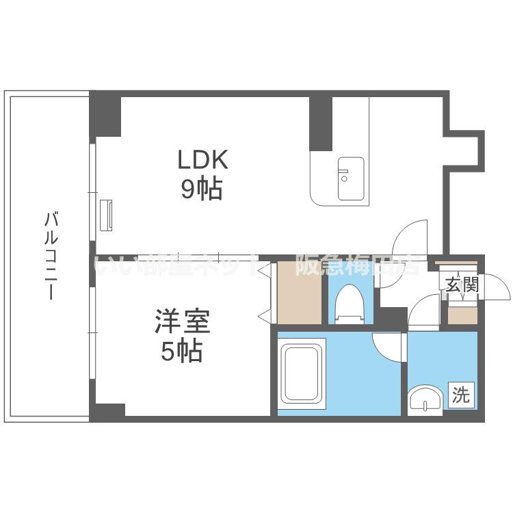 CITY SPIRE十三東(1LDK/2階)の間取り写真