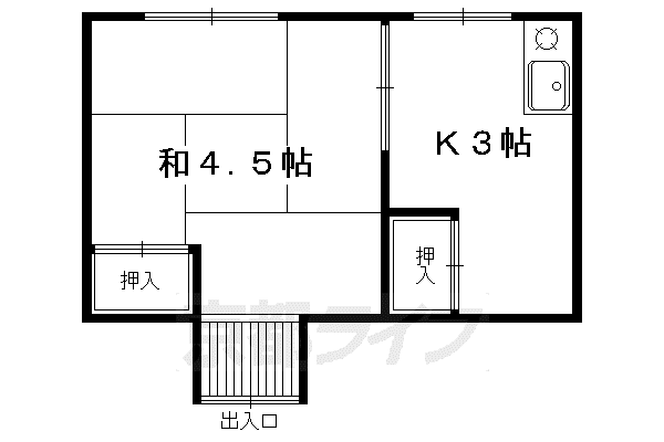 牧定荘(1K/2階)の間取り写真