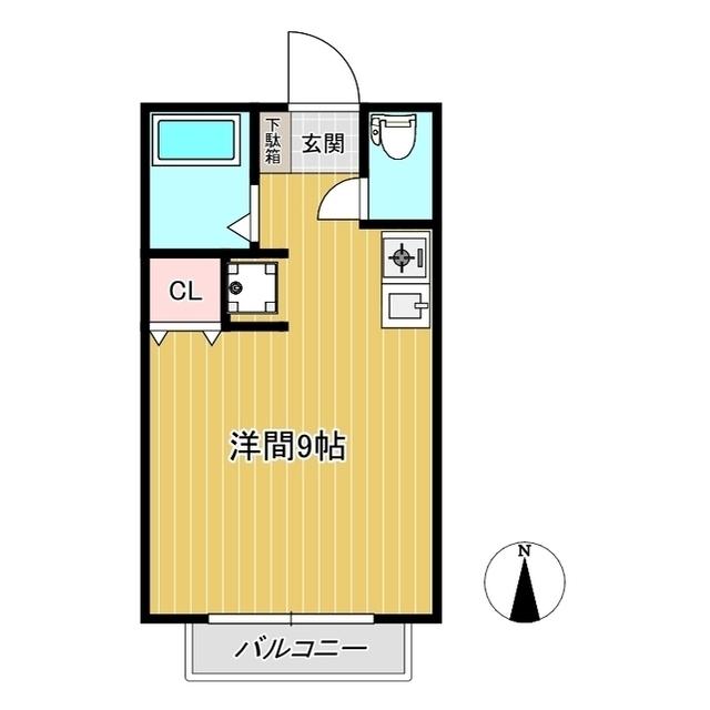 モンシャトーK(ワンルーム/1階)の間取り写真