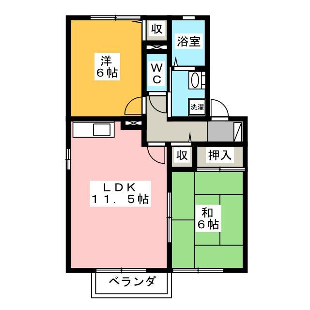 メゾンエトワール(2LDK/2階)の間取り写真