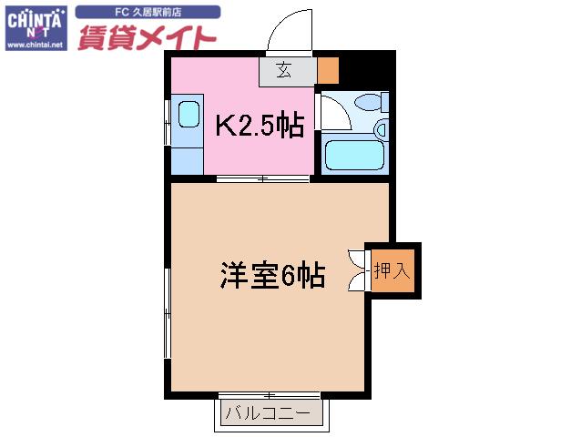 ミューズコーポ相川(1K/1階)の間取り写真