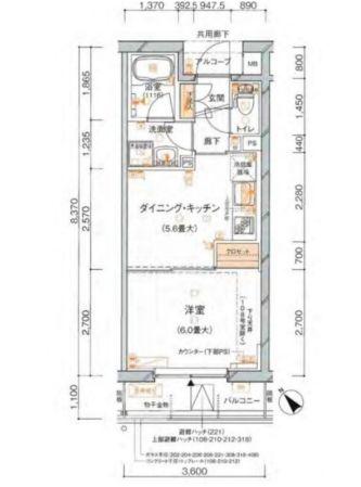 ソフィアーレ代官山(1DK/3階)の間取り写真