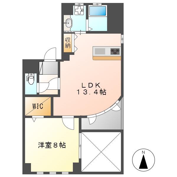 プライムヒルズ(1LDK/6階)の間取り写真
