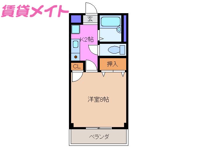 メゾン・シグナス大安II(1K/2階)の間取り写真