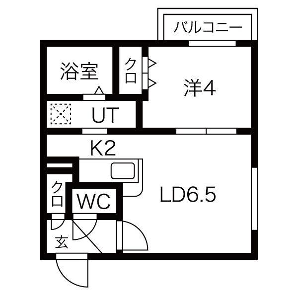 BOULE・DE・NEIGE(1LDK/2階)の間取り写真