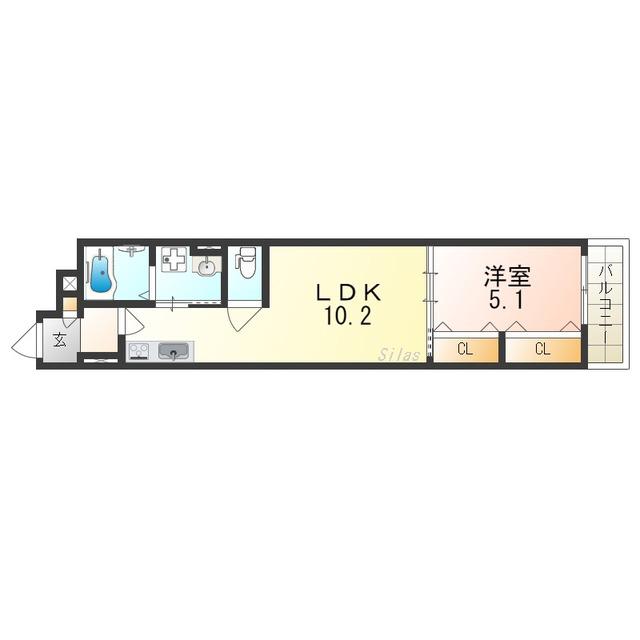ラモーナ巽南(1LDK/2階)の間取り写真