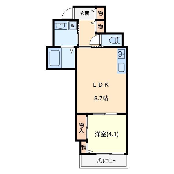 さいたま市桜区西堀AP(1LDK/2階)の間取り写真