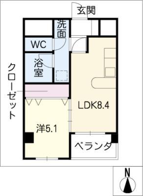 メゾンソルティ(1LDK/2階)の間取り写真