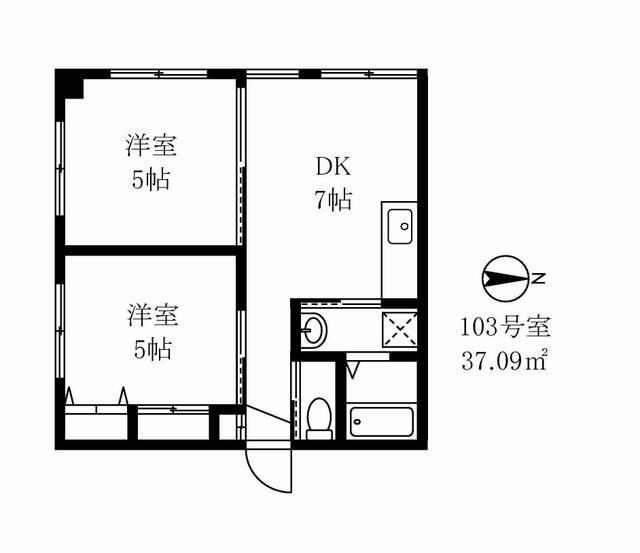 ストーンハイツ(2DK/1階)の間取り写真