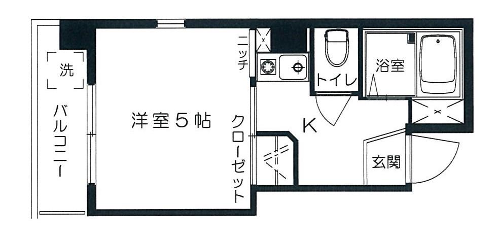 ヴィラ・タカハシ(1K/3階)の間取り写真
