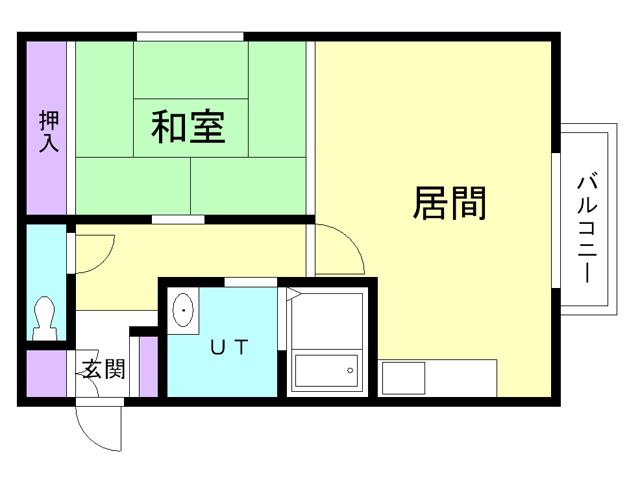 コーポはまなす(1LDK/2階)の間取り写真