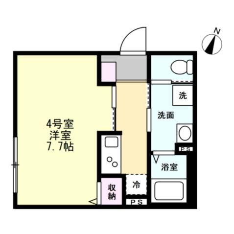 フォレストテラス鶴間(1K/3階)の間取り写真
