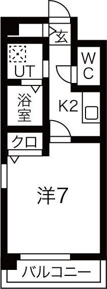 エトワール(1K/2階)の間取り写真