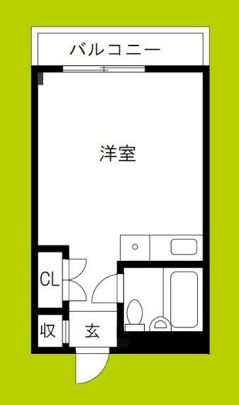 ティクス アパートメント(ワンルーム/3階)の間取り写真